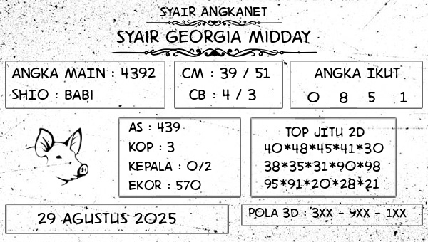 SYAIR ANGKANET - Syair Georgia Midday