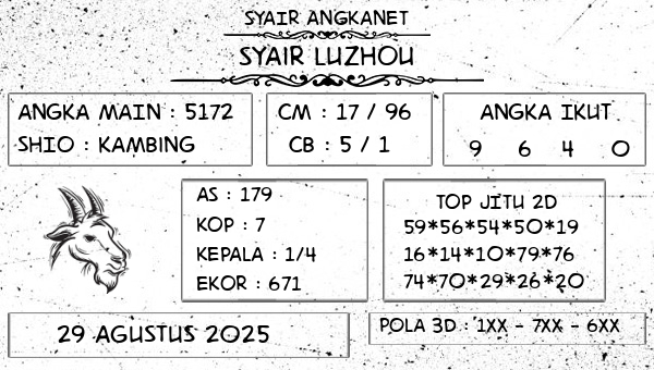 SYAIR ANGKANET - Syair Luzhou