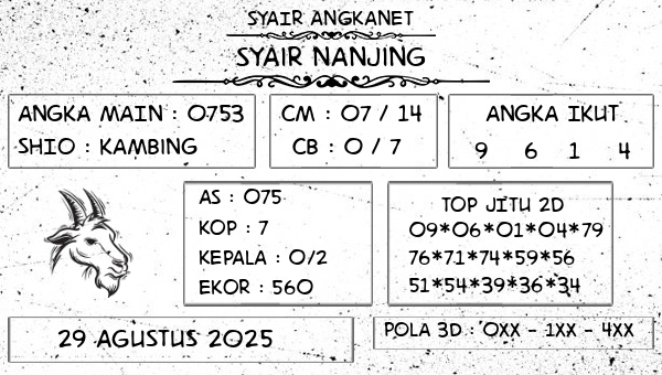 SYAIR ANGKANET - Syair Nanjing