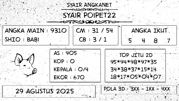 SYAIR ANGKANET - Syair Poipet22