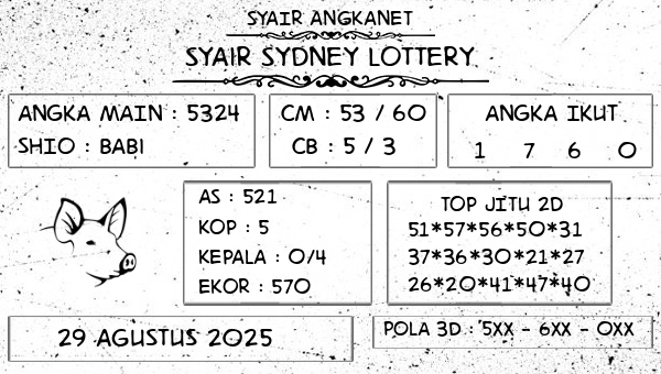 SYAIR ANGKANET - Syair Sydney Lottery