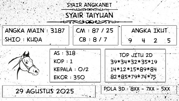 SYAIR ANGKANET - Syair Taiyuan