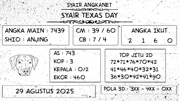SYAIR ANGKANET - Syair Texas Day