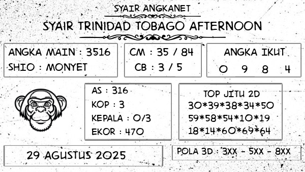 SYAIR ANGKANET - Syair Trinidad Tobago Afternoon