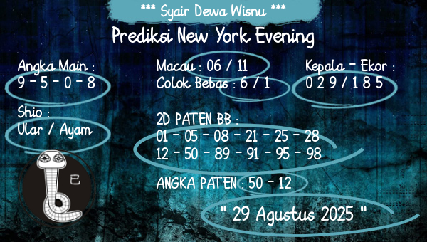 Syair Dewa Wisnu - Prediksi New York Evening