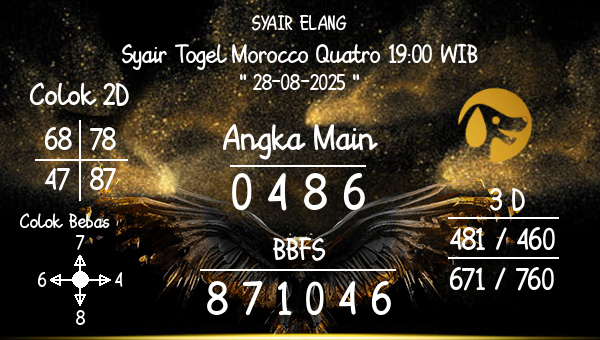 SYAIR ELANG - Syair Togel Morocco Quatro 19:00 WIB