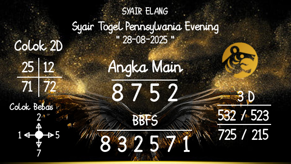 SYAIR ELANG - Syair Togel Pennsylvania Evening
