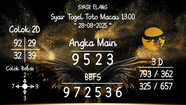 SYAIR ELANG - Syair Togel Toto Macau 13:00