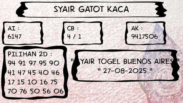 Syair Gatot Kaca - Syair Togel Buenos Aires