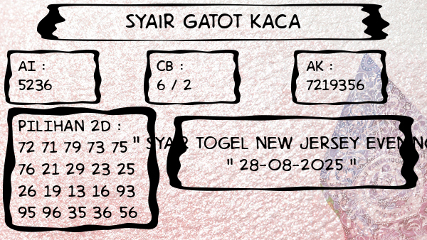 Syair Gatot Kaca - Syair Togel New Jersey Evening
