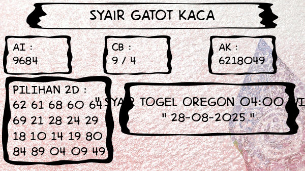 Syair Gatot Kaca - Syair Togel Oregon 04:00 WIB