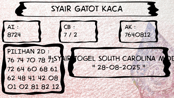 Syair Gatot Kaca - Syair Togel South Carolina Midday