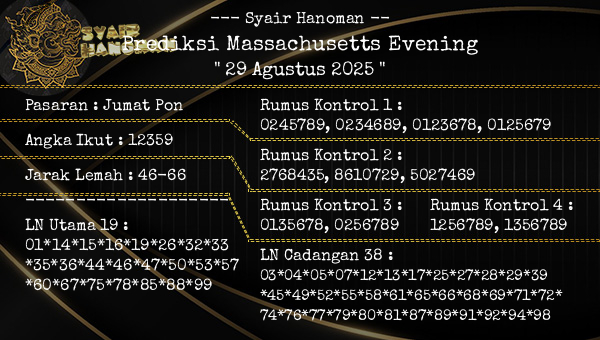 --- Syair Hanoman -- - Prediksi Massachusetts Evening