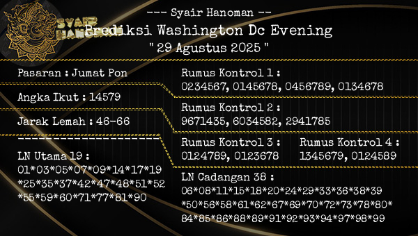 --- Syair Hanoman -- - Prediksi Washington Dc Evening