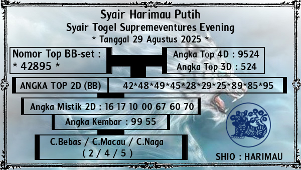 Syair Harimau Putih - Syair Togel Supremeventures Evening