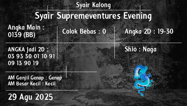 Syair Kalong - Syair Supremeventures Evening