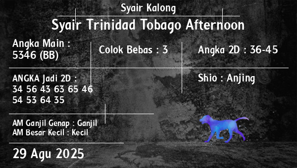 Syair Kalong - Syair Trinidad Tobago Afternoon