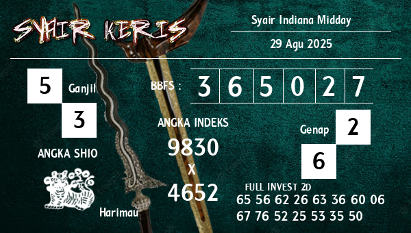  - Syair Indiana Midday