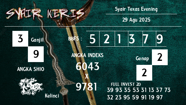  - Syair Texas Evening