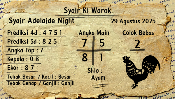 Syair Ki Warok - Syair Adelaide Night