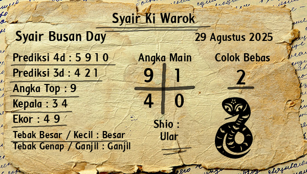 Syair Ki Warok - Syair Busan Day