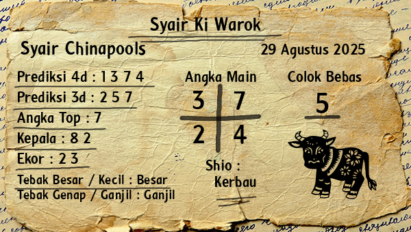 Syair Ki Warok - Syair Chinapools