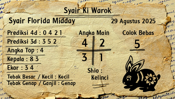 Syair Ki Warok - Syair Florida Midday