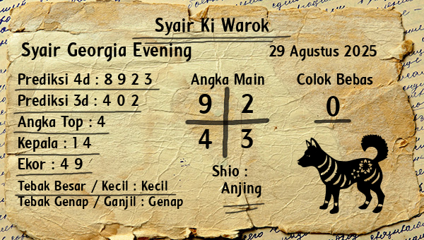 Syair Ki Warok - Syair Georgia Evening