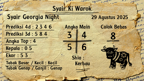 Syair Ki Warok - Syair Georgia Night
