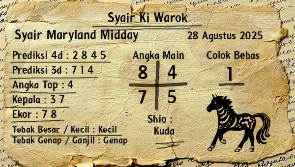 Syair Ki Warok - Syair Maryland Midday