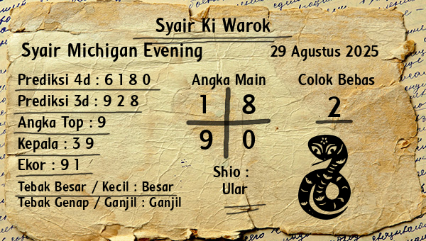 Syair Ki Warok - Syair Michigan Evening