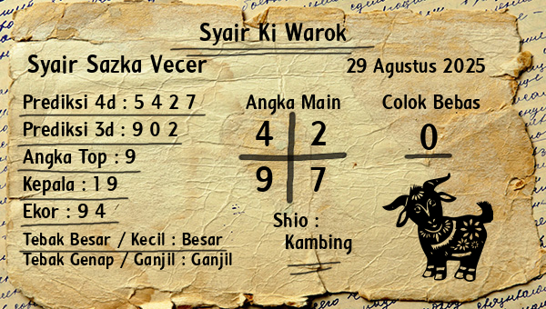 Syair Ki Warok - Syair Sazka Vecer