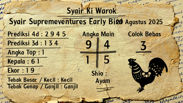 Syair Ki Warok - Syair Supremeventures Early Bird