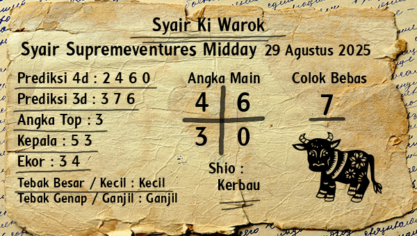 Syair Ki Warok - Syair Supremeventures Midday
