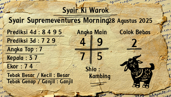 Syair Ki Warok - Syair Supremeventures Morning