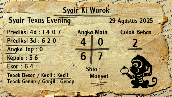 Syair Ki Warok - Syair Texas Evening