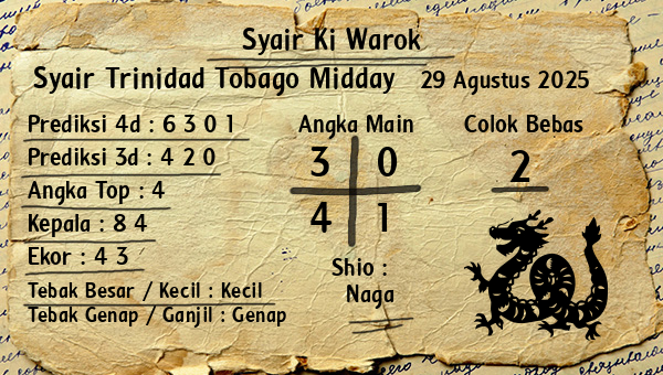 Syair Ki Warok - Syair Trinidad Tobago Midday