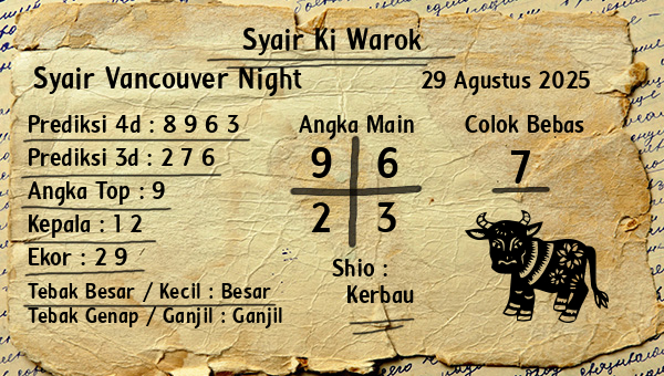 Syair Ki Warok - Syair Vancouver Night