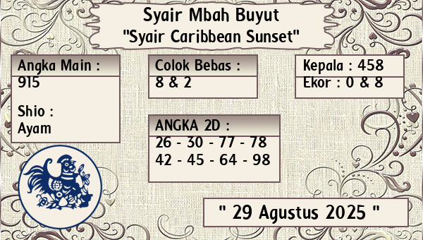 Syair Mbah Buyut - Syair Caribbean Sunset