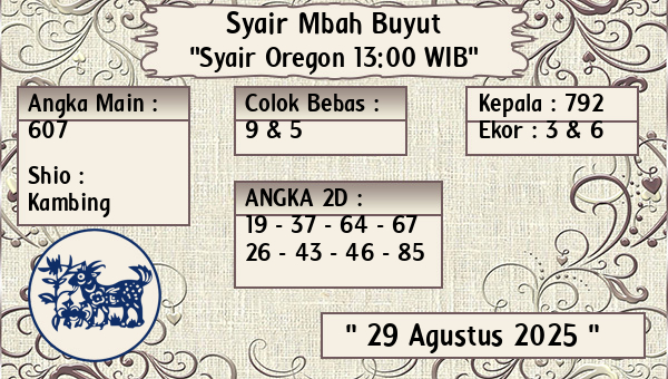 Syair Mbah Buyut - Syair Oregon 13:00 WIB