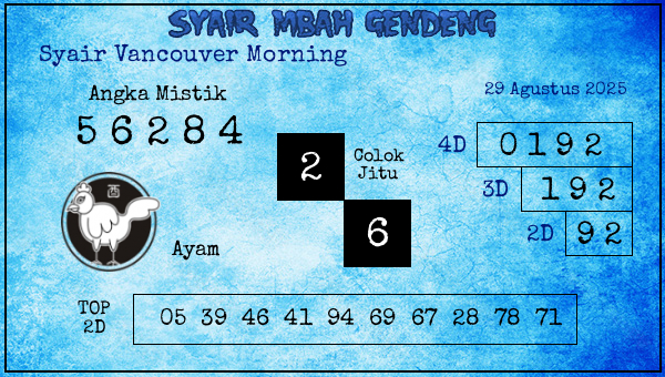  - Syair Vancouver Morning