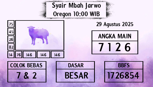 Syair Mbah Jarwo - Oregon 10:00 WIB