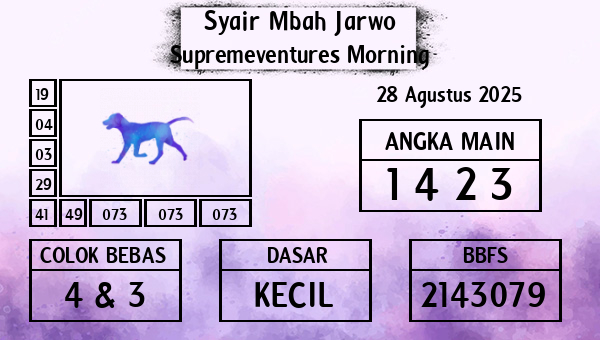 Syair Mbah Jarwo - Supremeventures Morning