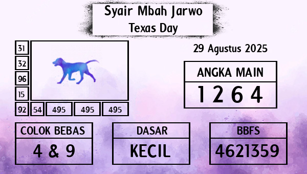 Syair Mbah Jarwo - Texas Day