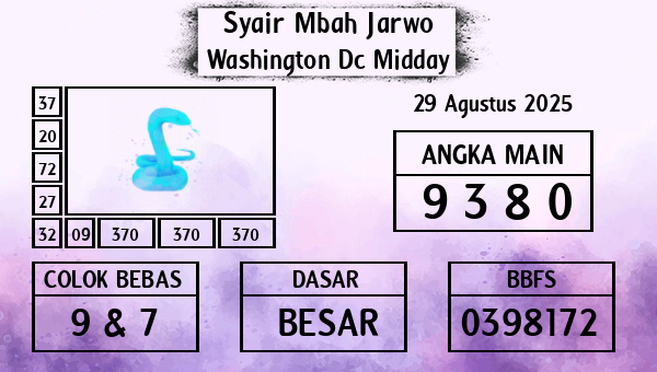 Syair Mbah Jarwo - Washington Dc Midday