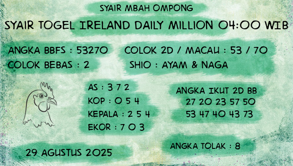 Syair Mbah Ompong - Syair Togel Ireland Daily Million 04:00 WIB