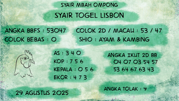 Syair Mbah Ompong - Syair Togel Lisbon