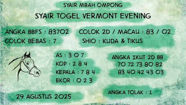 Syair Mbah Ompong - Syair Togel Vermont Evening