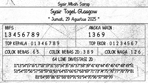 Syair Mbah Sarap - Syair Togel Glasgow