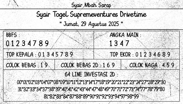 Syair Mbah Sarap - Syair Togel Supremeventures Drivetime
